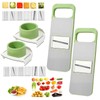 2 Pack Stainless-Steel Mandoline Slicer for Kitchen, 6-in-1 Vegetable Cutter,