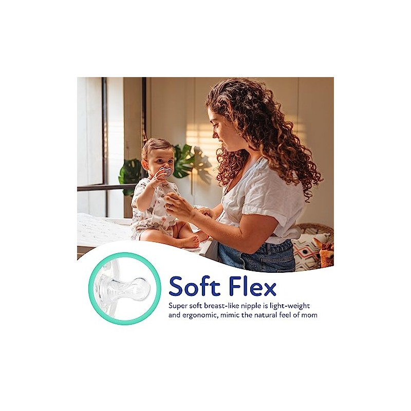 Dr. Talbot's Soft-Flex - Chupetes de ortodoncia 0-6 meses, azul/gris,