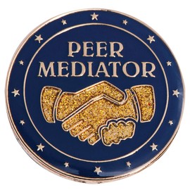 Anderson's Gold Glitter Peer Mediator Leadership Lapel Pin Pack, Set of 25, Student Recognition, Awards