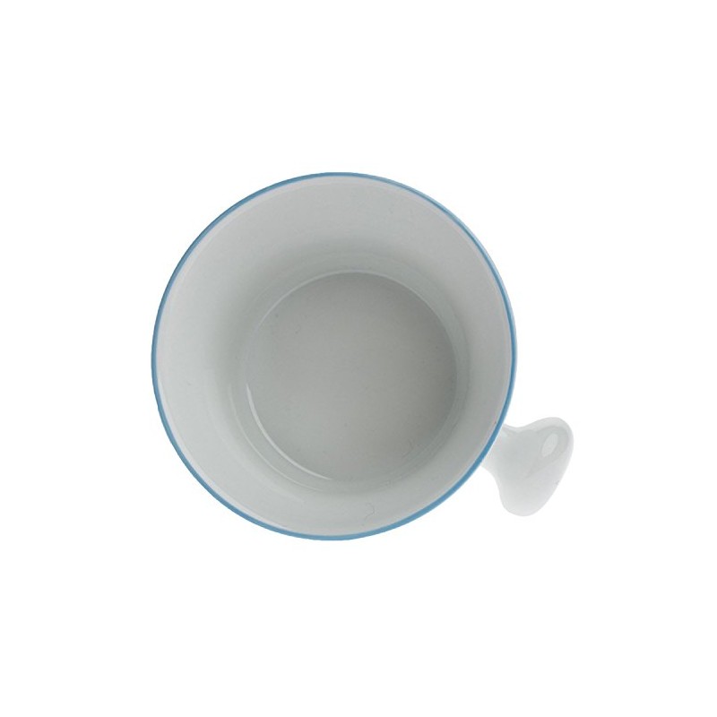 Fendrihan Porcelain Shaving Mug for Lathering, Hand-Painted Rim (Light Blue)