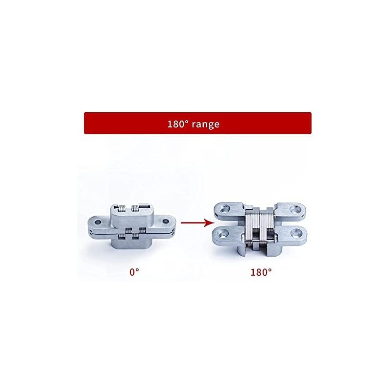 (1 Pair) Hidden Door Hinge, Stainless Steel, Hidden Barrel Wooden