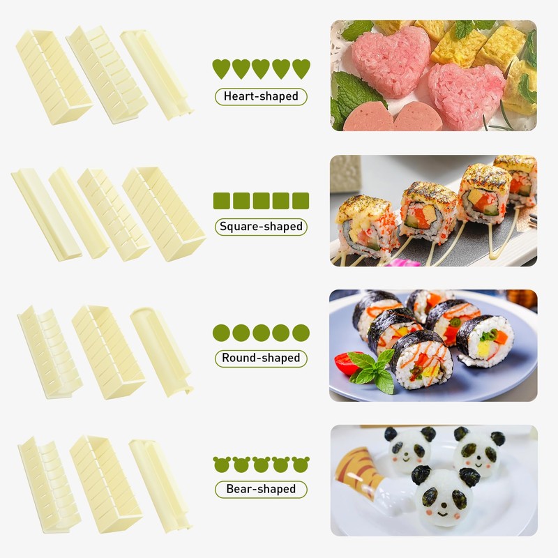 Sushi Making Kit, 12 Pcs Sushi Maker Kit, Sushi Molds