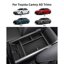 LANGBEAN Center Console Organizer for 2025 Toyota Camry LE/SE/XLE/XSE, ABS Storage Box, Middle Console Tray Organizer, Insert Container Pallet，Black