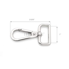 CRAFTMEMORE 2PCS 1 Inch Push Gate Snap Hooks Metal Swivel Lobster Claw Clasp Purse Hardware SC21 (Brushed Brass)