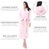 Women's Plush Fleece Long Robe with Hood, Warm Comfy Fluffy
