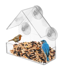 Window Bird Feeder – Clear Acrylic Bird Feeder with Suction Cups for Birdwatching, Easy to Install, and Refill, Perfect for Backyard or Apartment