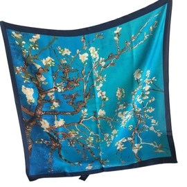 prinfantasy Silk Scarf Women's Large Silk Scarves for Women Stylish Silk Scarf Hair Stole Neckerchief Long Lightweight Silk Scarf Neckerchief Scarf Gift Women, M090025