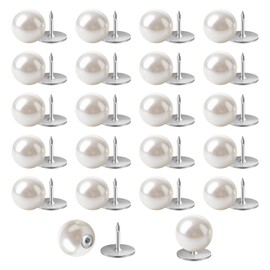 Pack of 20 Pearl Buttons White Buttons Without Sewing Buttons Beads 12 mm Without Sewing Pearl Button Removable Brooch Buttons Pearl Rivets Brooch Reduce Cut-Out for Clothing Crafts Women