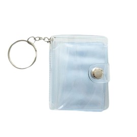 Mini Photo Album16 Pockets Mini 2 Inch Photos Holder Keychain Jelly Color Card Holder Photos Holder Portable Key Chain Bookshelf Photo Albums Photo Albums Photo Accessories (Clear)