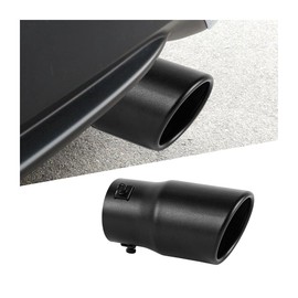 FALVFUN Car Exhaust Tip, 2.6" Inlet 3" Outlet 5.79" Length Stainless Steel Vehicle Exhaust Tail Pipe, Automotive Tail Throat Tailpipe Modification Accessories, Universal for Most Vehicles (Black)