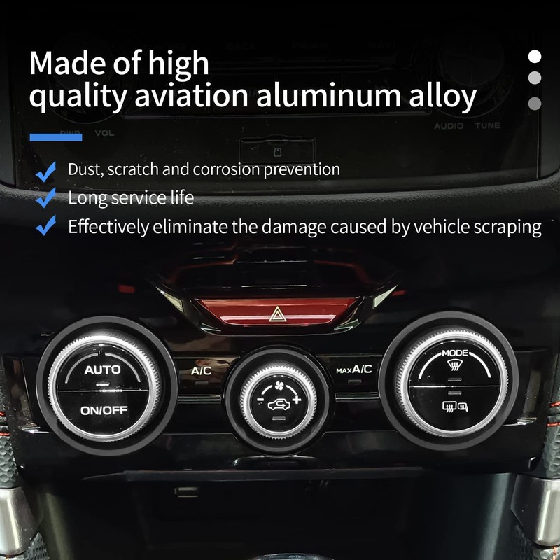 for Subaru AC Climate Control Knob Outer Ring Covers Volume