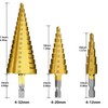 Tworider 3pcs Metric Step Drill Bit, Hss Step Drill Bit