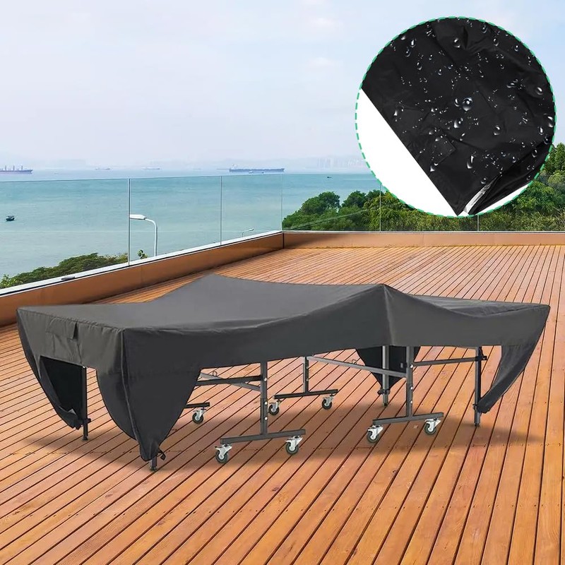Table Tennis Table Cover, Waterproof, Windproof, Durable, Black, Tear-Resistant Table