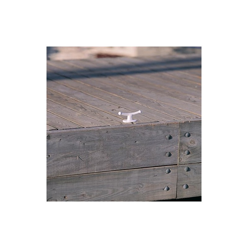 Dock Edge Classic Cast Aluminum InstaCleat with White Finish, 5"