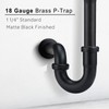 18 Gauge Solid Brass P-Trap 1 1/4” OD, Heavy Duty
