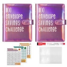 100 Envelope Money Saving Challenge  Budget Binder with Cash Envelopes | Upgraded Finance Organizer for Savings Goals | Personal Finance & Budgeting Hack #MoneySavingChallenge #BudgetGoals #FinancialOrganizer:_2pcs shining pink