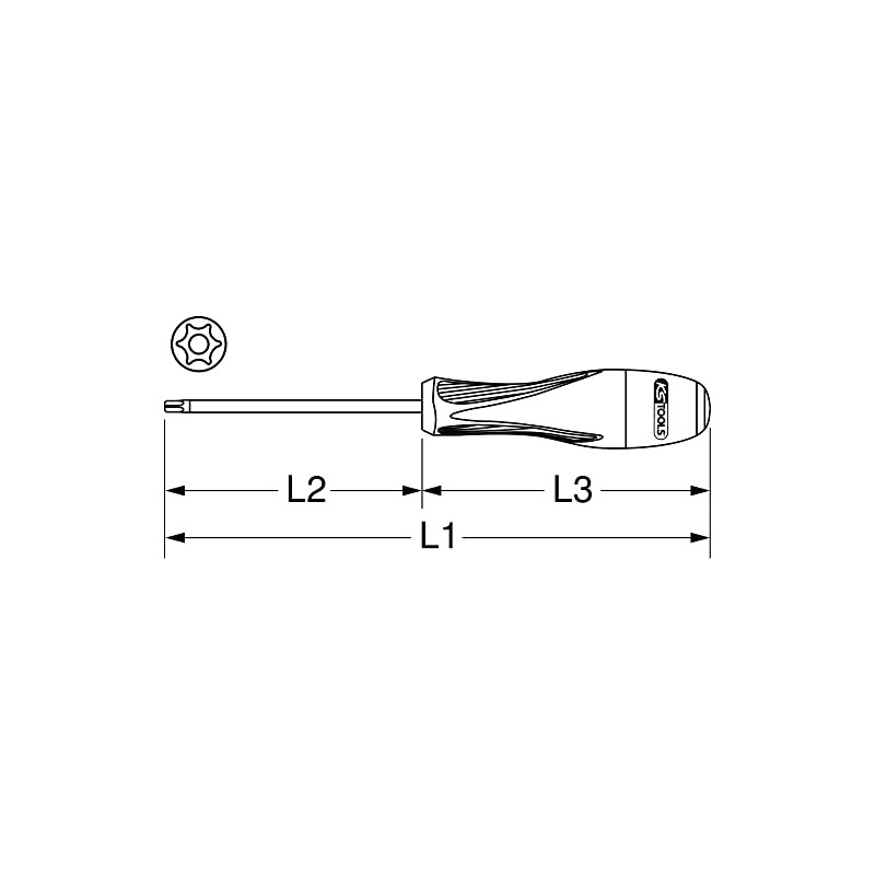 KS Tools 922.6073 Ultimate Drill Torx T10 Screwdriver 100 mm