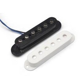 SAPHUE guitar pickups Single Coil Staggered Top Plastic Bobbin Pickup Electric Guitar Pickup Neck/Middle/Bridge 50/50/52mm for FD Strat Guitar Accessories (White)