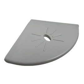 Tenedos Resin Decor 8 Inches Corner Shower Shelf – Light Grey Flatback 9x9 Wall Mounted Bathroom Tile Storage Accessory for Soap, Shampoo & Essentials, Durable Resin