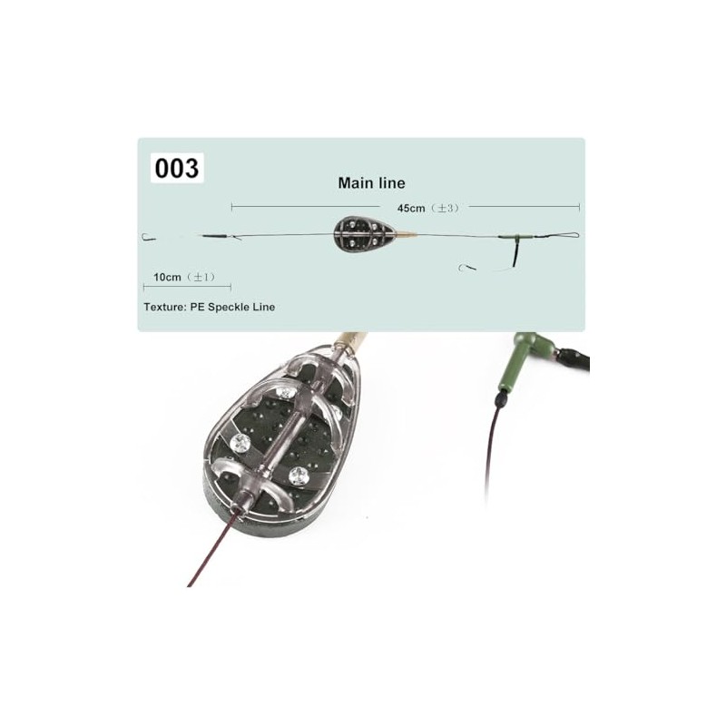 FOLANDO Professional European Carp Fishing Rig with 80g Feeder &