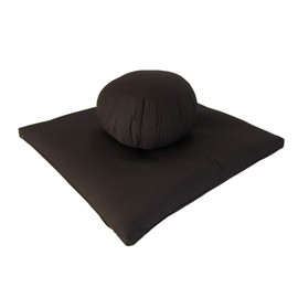 Kapok Zafu, Zabuton and Support Meditation Cushion Set (3pc), Brown