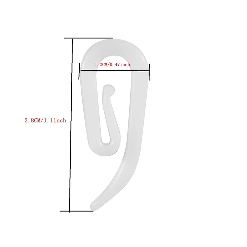 White Plastic Curtain Hooks for Door Curtain,Window Curtain,Curtain Header Tape