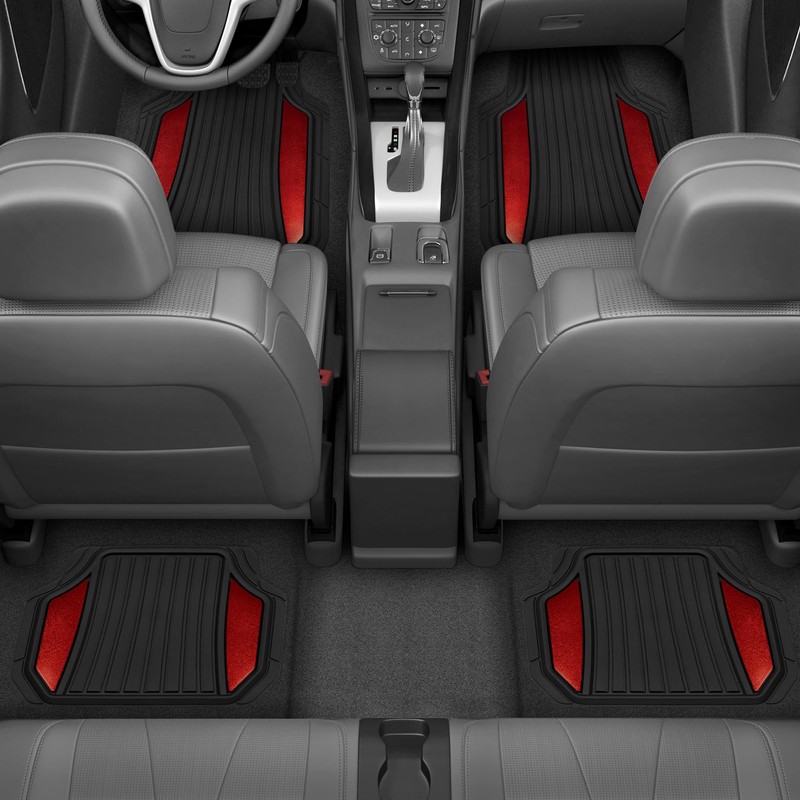 Motor Trend ChromeTech Car Floor Mats Full Set - Durable