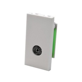 Single IEC Female (TV Aerial) - Grid Outlet Module - White