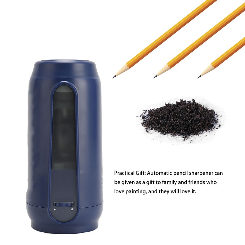 Electric Pencil Sharpener Full Automatic Dark Blue 2000mah Battery Rechargeable