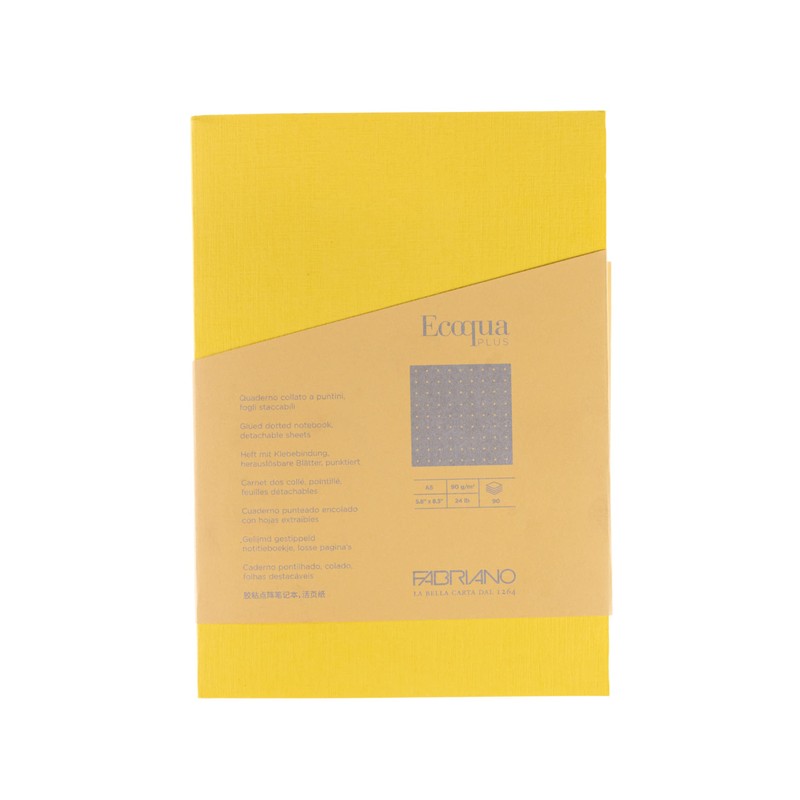 Fabriano Ecoqua Plus Glue-Bound Notebook, 5.8" x 8.3", A5, Dotted,