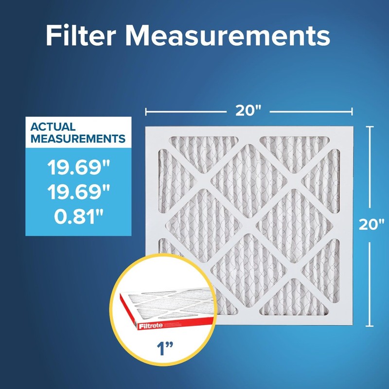 Filtrete 20x20x1 AC Furnace Air Filter, MERV 11, MPR 1000,