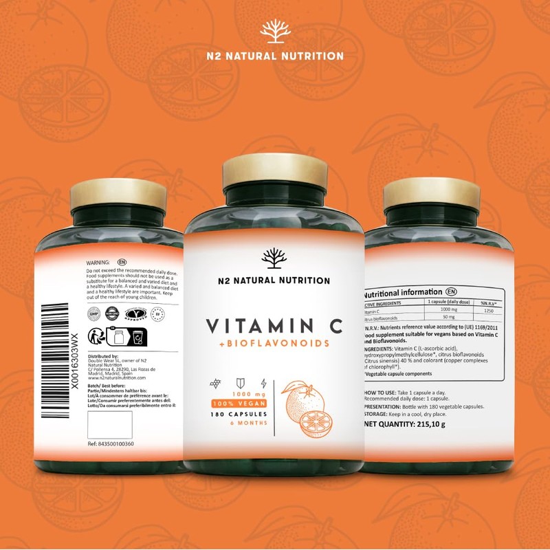Vitamin C Tablets 1000mg High Dose + Bioflavonoids - High