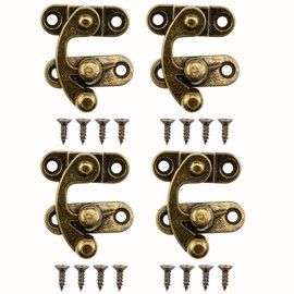 Zangc Vintage Swing Arm Lock Left and Right Swing Hook Lock for Luggage/Jewelry Box/Toolbox Adjustable Latch Classical Style 4PCS (1.29 * 1.1inch)