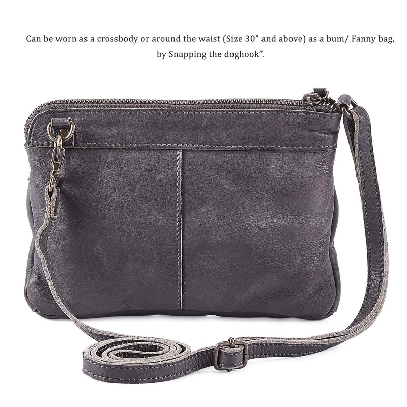 Wise Owl Accessories Small Triple Zip Real Leather Women's Crossbody-