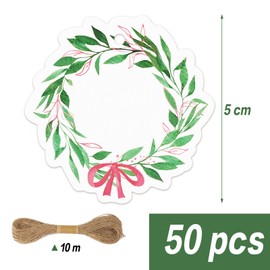 BETESSIN Graduation Gift Tags - Gift Tags with Wreath Motif - Italian Tag Labels - Graduation Gift Packaging