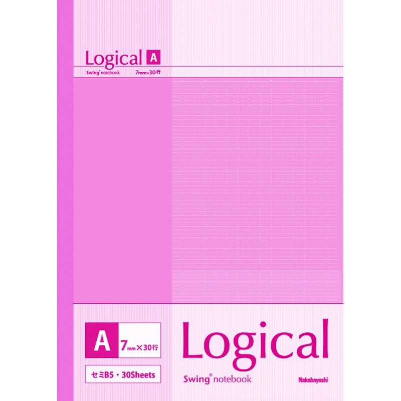 Nakabayashi NO-B525A-5P Logical Notebook, A Ruled, B5, Pastel, Pack of