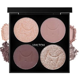Cuartetos de sombras de ojos, mezclables, mate, 4 sombras de ojos en tonos champán, rosa, marrón oscuro, bronce y dorado, acabados metálicos y...     