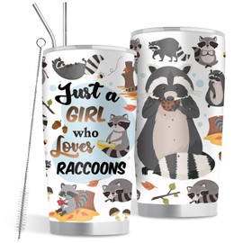 Goiicoln Raccoon Tumbler Gift, Raccoon Gifts, 20 Oz Raccoon Tumbler for Women, Birthday Gifts for Women Daughter Girls, Raccoon Gifts for Raccoon Lovers Animal Lovers, Travel Tumbler 20OZ