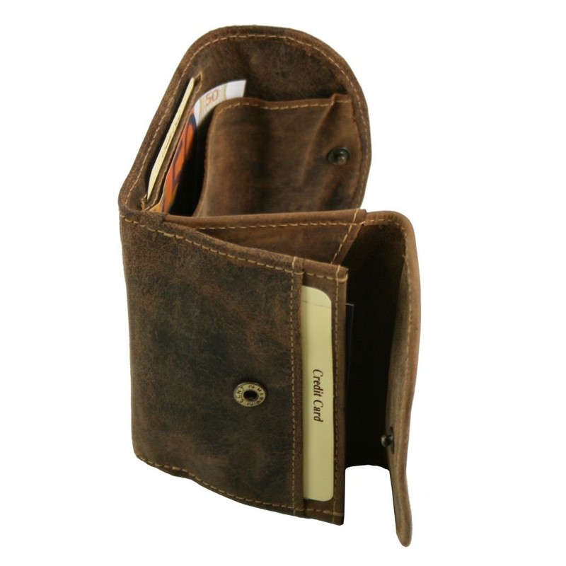 Greenburry Vintage Geldbörse Leder 10 cm, sattelbraun
