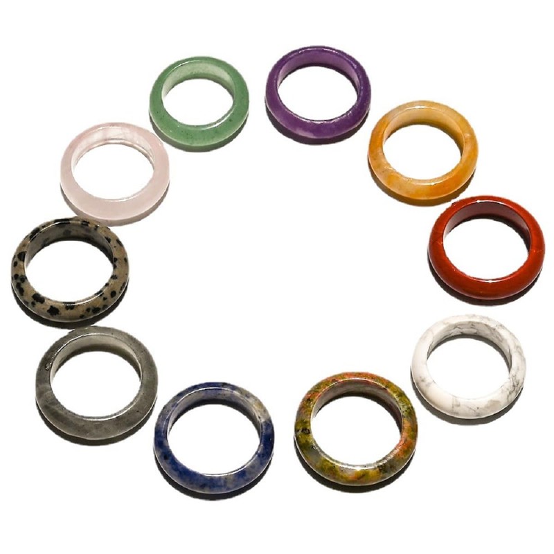 oasymala Natural Healing Crystal Agate Meditation Ring for Men or