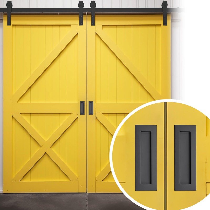 JOY DECOR 2 Pack Pocket Door Handles, 5.9" Rectangular Recessed