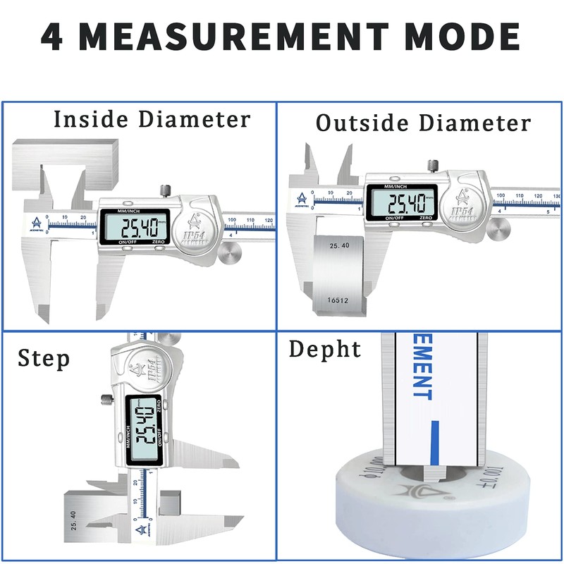ACEMETER Digital Caliper,6 Inch Caliper Measuring Tool,IP54 Waterproof Protection Design,Large