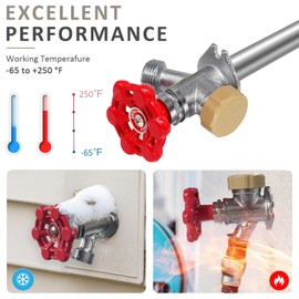 PILISPARK 8 inch Anti-Siphon Frost Free Sillcock, No Lead Brass Frost Proof Outdoor Faucet Bib with Backflow Preventer, 1/2" Push-to-Fit Connector X 3/4 Inch Hose Bibb Frost Free Spigot