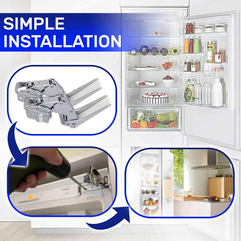 Kit 2 Pieces Integrated Fridge Door Hinges Top and Bottom