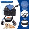 CHIHUAHUA 2-in-1 Foldable Pet Stroller with Canopy,3 Wheels Pet Strolling