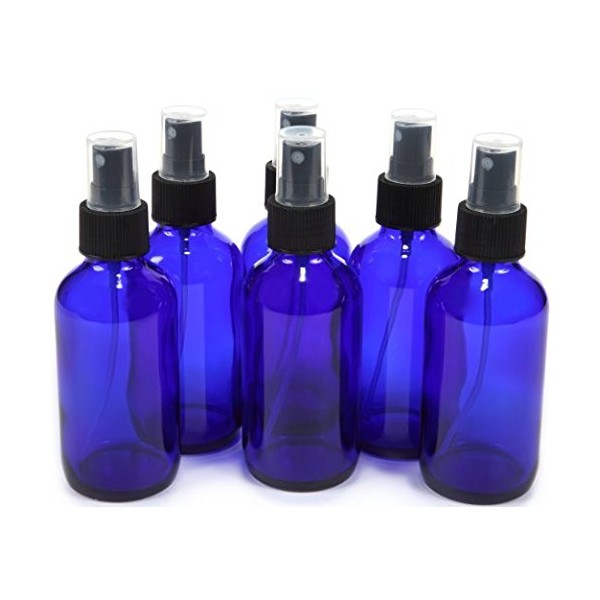 4 oz Cobalt Blue Bottle with Black Sprayer - 6