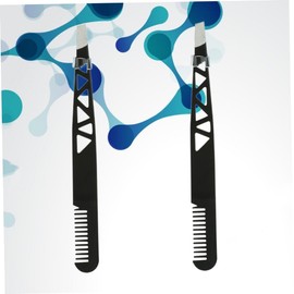 Baluue 2pcs Dual-use Eyebrow Trimmer Tweezers Makeup Accessories for Precision Eyebrow Shaping Lightweight Travel-friendly Anti- Design for Grooming