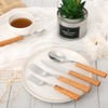 40 Pcs Wooden Handle Silverware Cutlery Set Walnut Handle 18/8