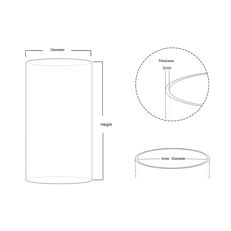 KETELAMP Hurricane Candle Holder - Open Ended Glass, Bottomless Cylindrical