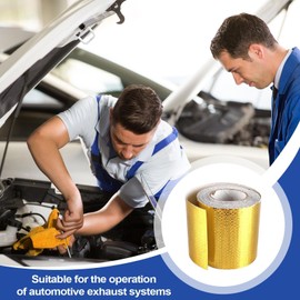 Exhaust Pipe Aluminum Foil Tape, Exhaust Pipe Use Tape Heat Resistant, Minivan Caravan High Temperature Aluminum Tape for Sealing, Patching